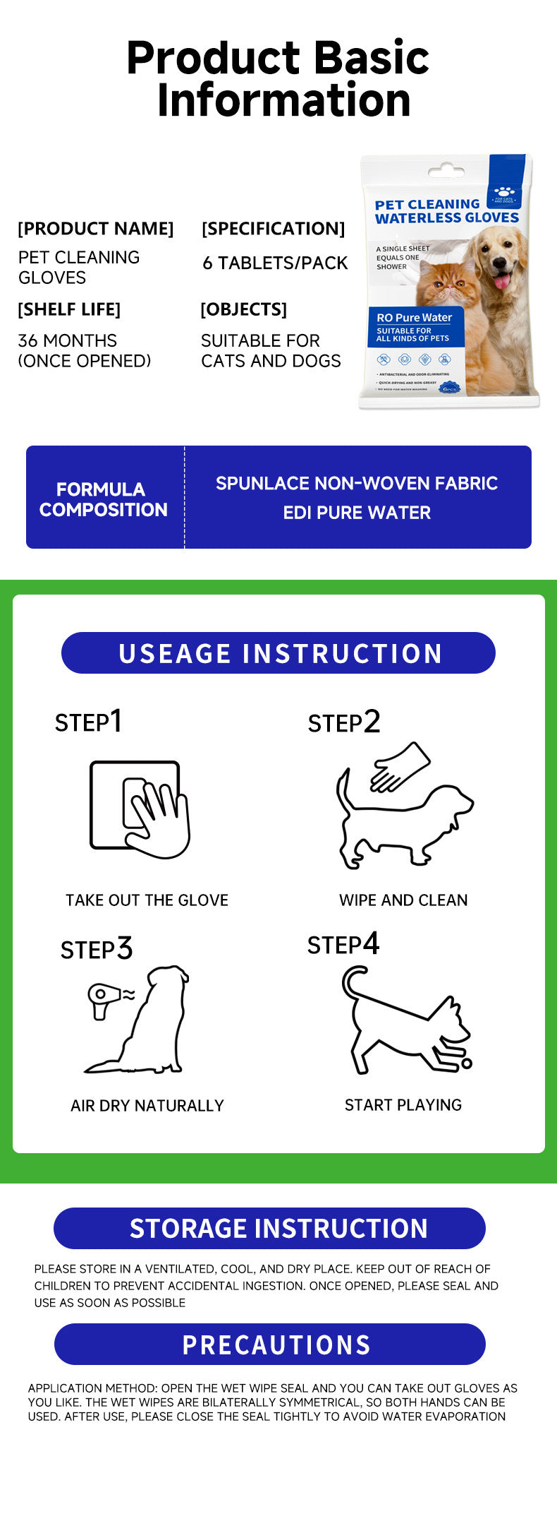 Pet grooming wipes gloves